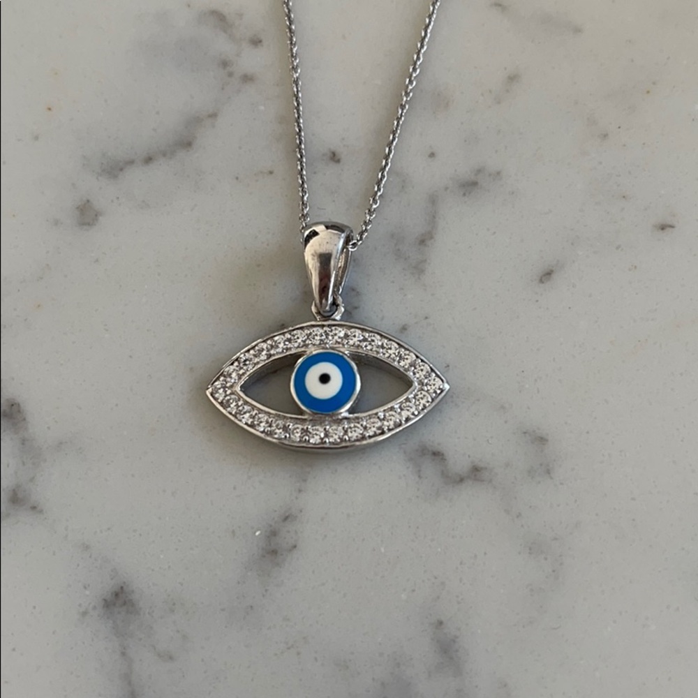 925 sterling silver Evil eye CZ pendant